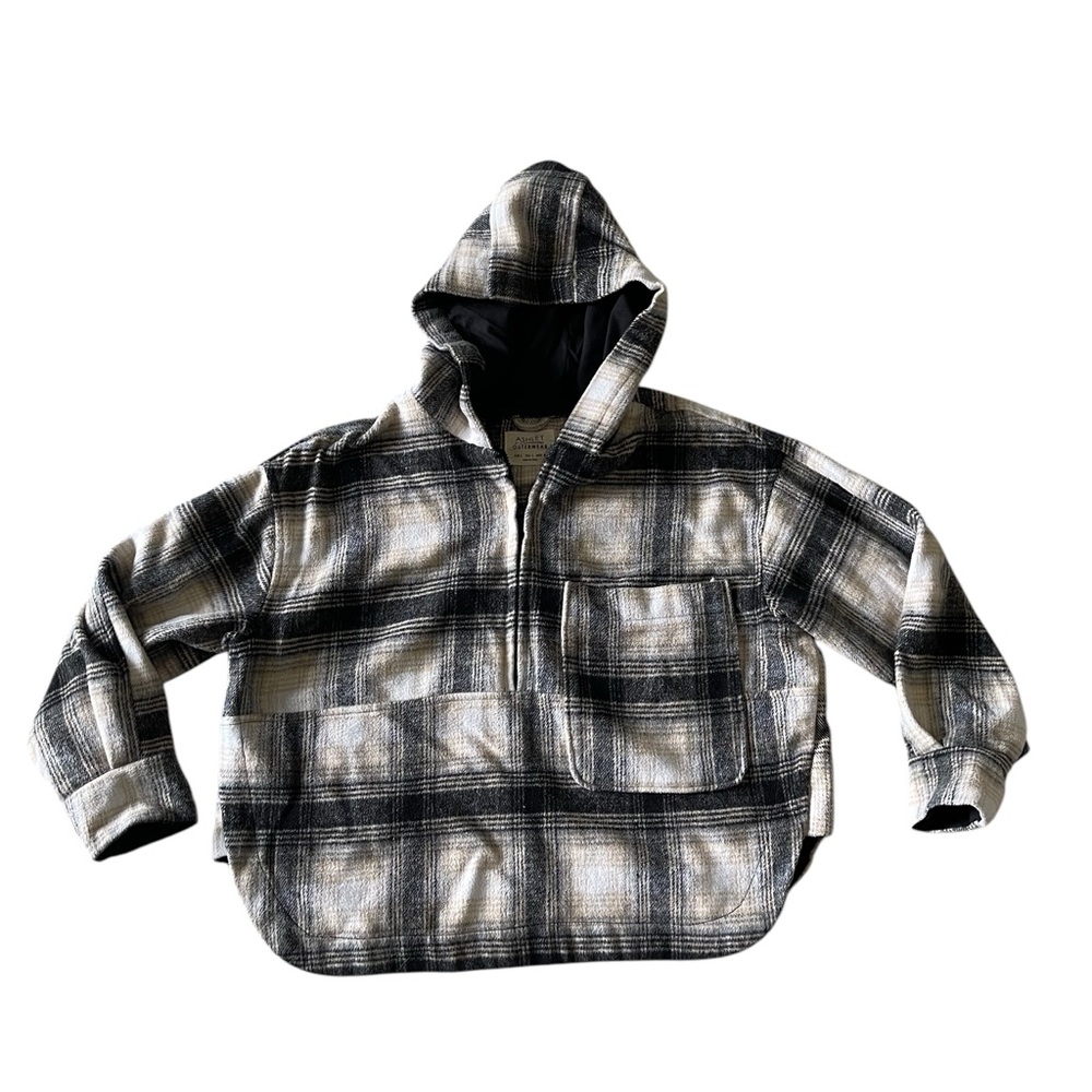 Ashley by 26 International Outerwear Flannel Half Zip Shacket large
